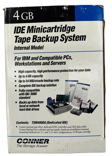 Vintage Connor Tape-Stor IDE Minicartridge Tape Backup System 4 GB Complete Box - Picture 10 of 10