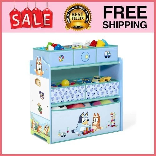 Bluey Design and Store 6 Bin Toy Storage Organizer by Delta Children