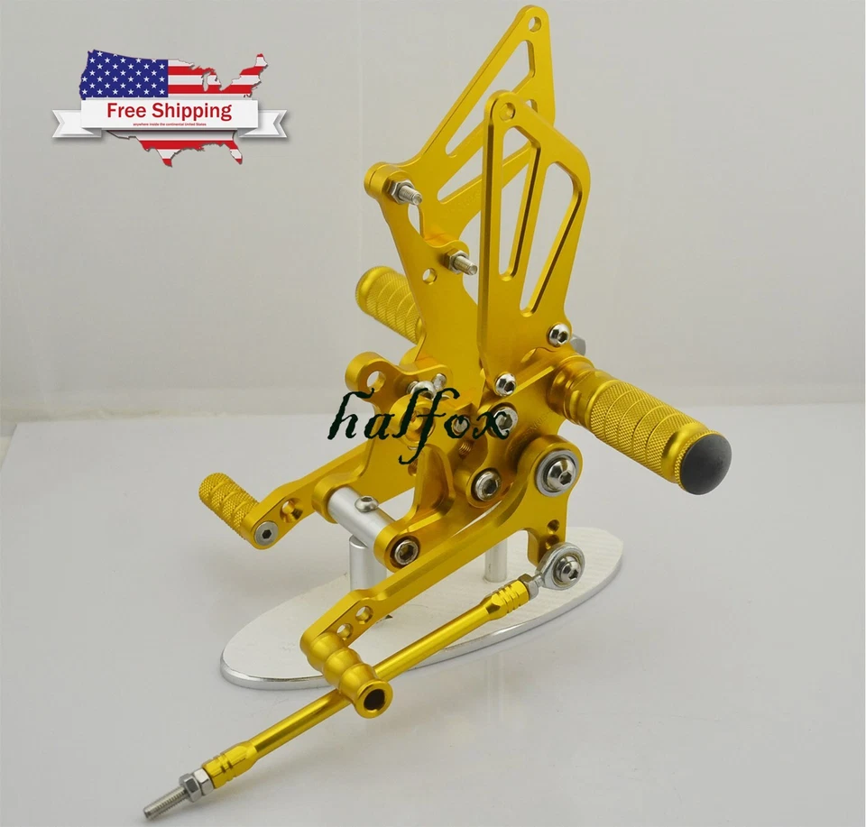 Juego de estriberas traseras de oro de EE. UU. para Suzuki GSXR 600/750 00-05 GSXR1000 01-04 Foto 4 de 4