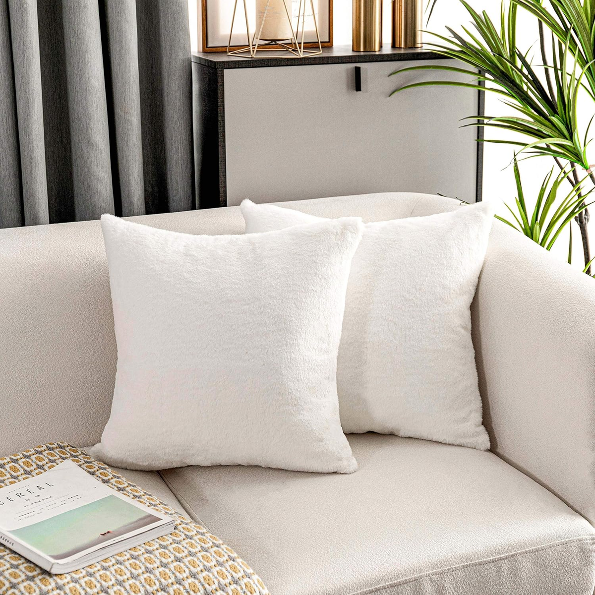 Siluvia 26x26 Inch Square Pillow Inserts Set Of 2 With Cotton Covers - White Throw Pillows For Sofa & Bed
