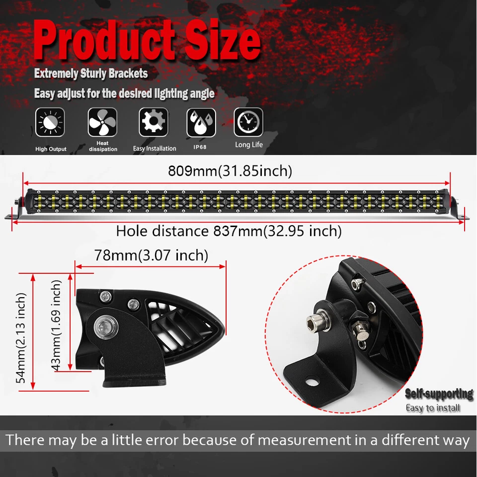 Kit de fio barra de luz LED ponto linha dupla 32" para 2016+ Toyota Tacoma - Imagem 2 de 4