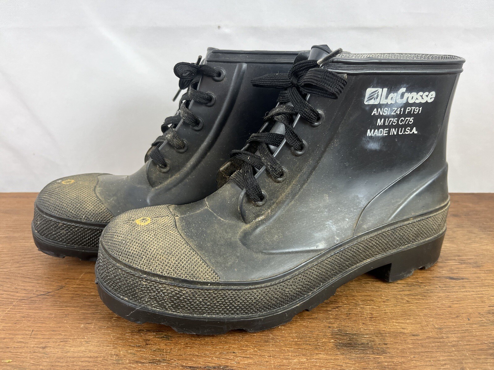 LaCrosse Ansi Z41 PT91 Safety Steel Toe Rubber Work Boots Men's Size 10