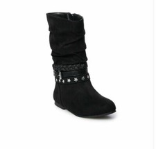NEW Toddler Girl Jumping Beans Vanilla Tall Boots Black Stars FREE SHIPPING