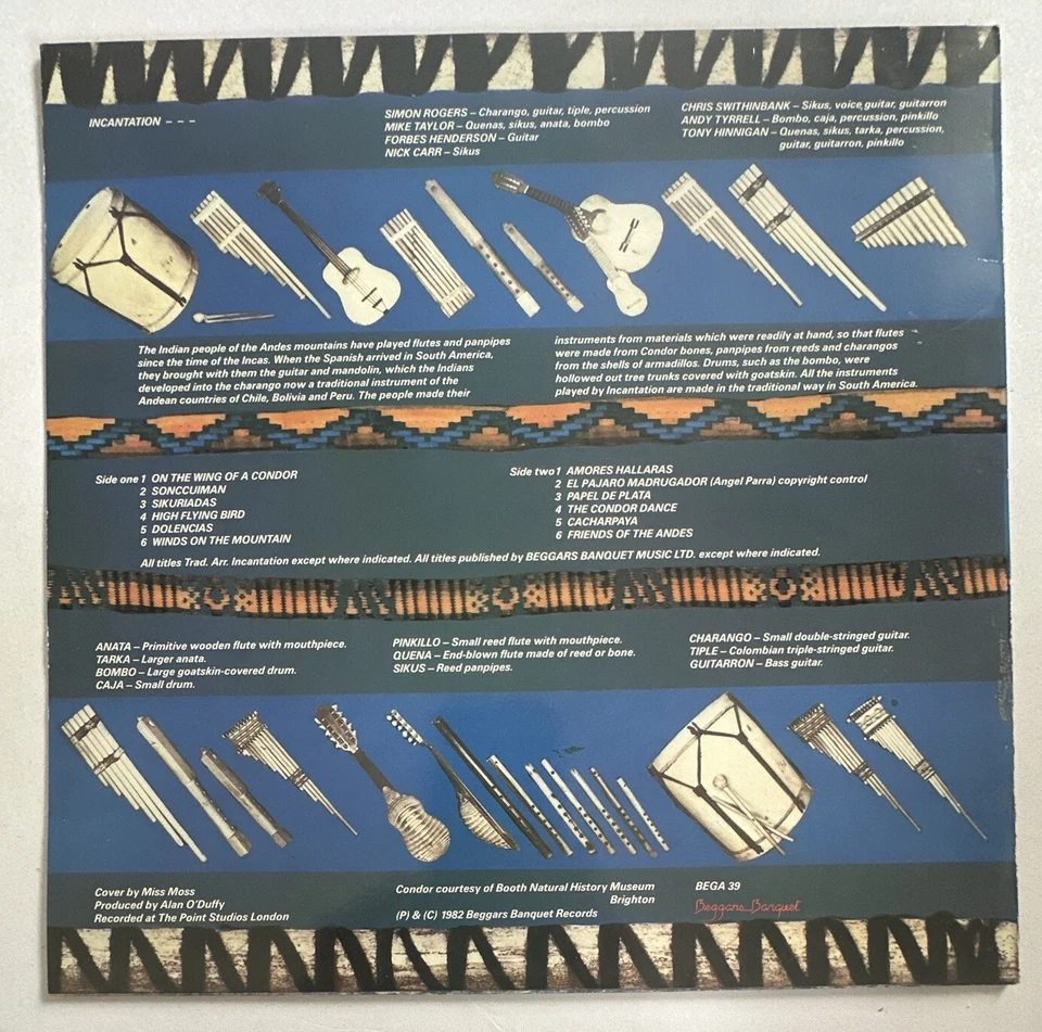 Incantation - Cacharpaya (Panpipes Of The Andes) LP Vinyl Record Ex / Ex - Image 3 of 4