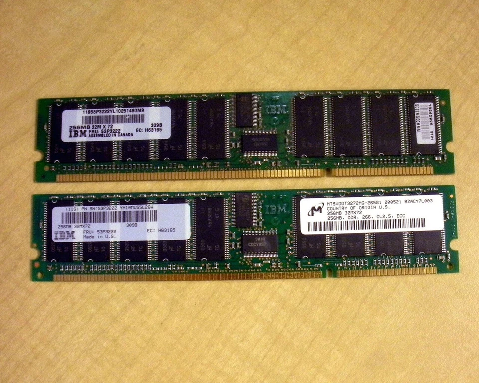 IBM 4443-9406 512MB (2x 256MB) Memory Kit (12R9283, 53P3222) - Image 2 of 3