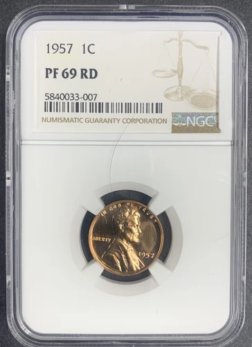 1957 Lincoln Cent, PF 69 Red NGC. (9458)