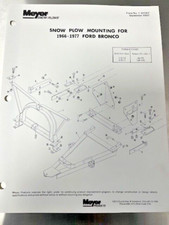 Parts Installation Manual Snow Plow Mounting For 1966-1977 Ford Bronco