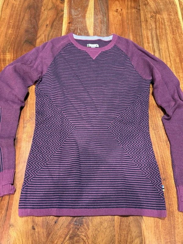 smartwool merino ribbed knit geometric pullover euc sweater