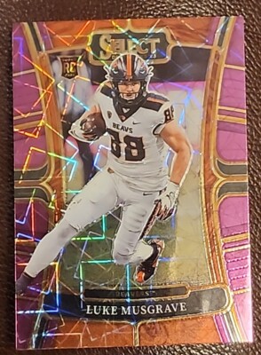 2023 Panini Select Draft Picks #19 Luke Musgrave Purple Lazer Prizm Rookie Rare