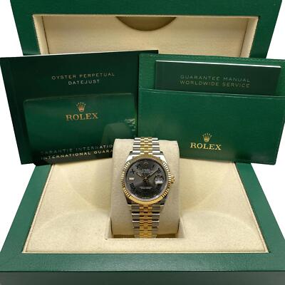 Rolex Datejust 36mm 126233 Stahl 18k Gelbgold Wimbledon Zifferblatt Uhr B&p 2024