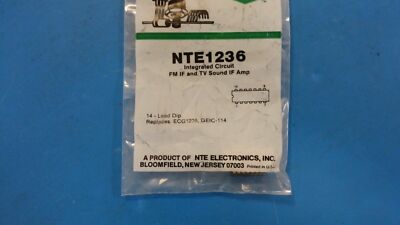 (1 PC) NTE1236, ECG1236, GEIC-114, Integrated Circuit, TV Sound IF System
