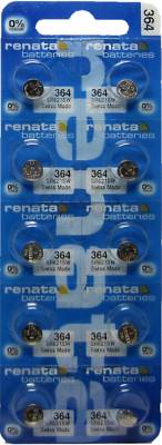 Renata Silver Oxide 364 Button cell battery 10Pk