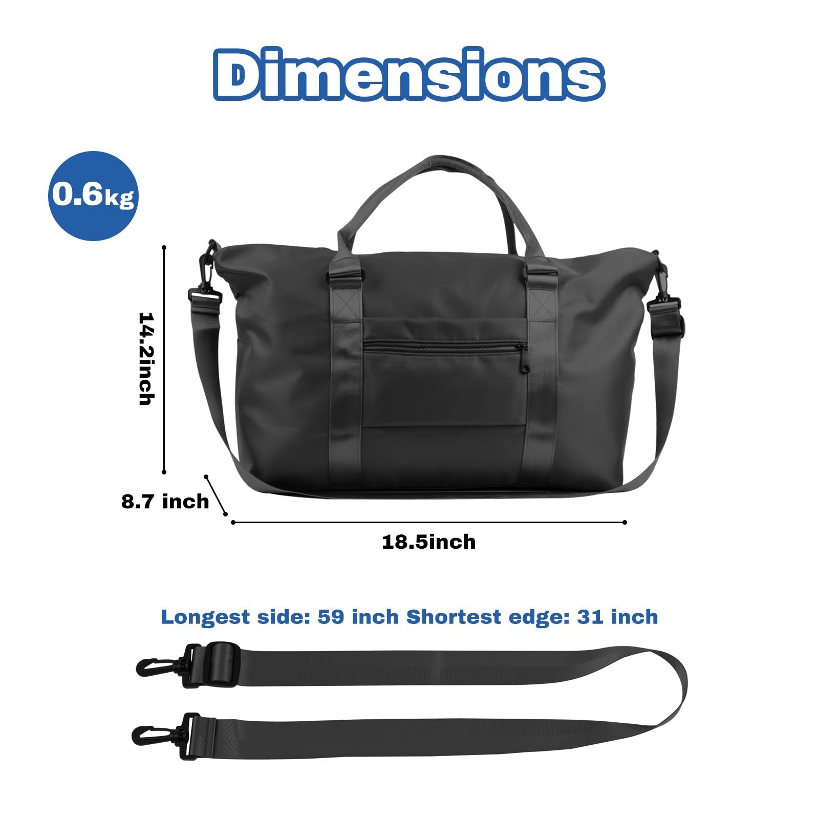 Weekender Duffel Bags for ， Travel Totes Bag for Airplane Essentials, Overnig... thumbnail 4