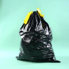 100 Black Refuse Bin Bags Drawstring Home Garden General Waste Sacks 120L