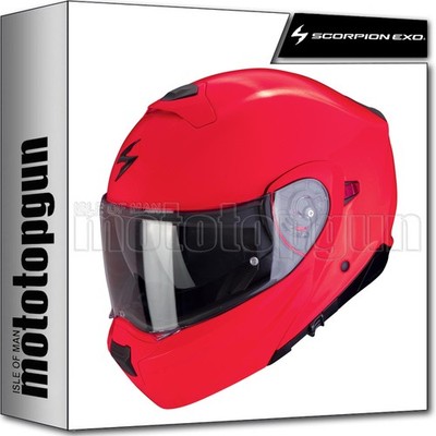 SCORPION MODULAR MOTORCYCLE HELMET EXO-930 EVO SOLID NEON RED XXL