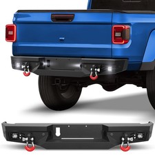 Gladiator Rear Bumper Textured Black Bumper with LED Lights & Sensor Holes