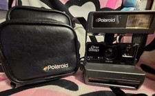 Polaroid One Step Close Up 600 Film Instant Camera With Strap and Leather Bag