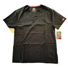 Dickies EDS Signature Women s Scrub Top XS Black Modern Classic 86706 NWT