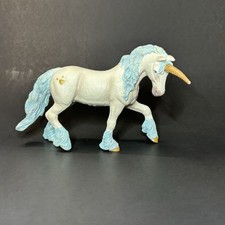 Papo White Blue Sparkle Unicorn 2011 Fantasy Horse Animal Toy Figure Collectible