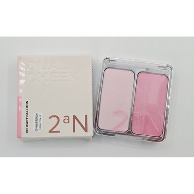 2aN Dual Cheek 09 Heart Balloon Pink Blush Palette K-Beauty 6g New