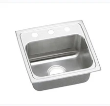 Elkay LRAD1716553 Lustertone Classic Stainless Steel 3-Hole Single Bowl Sink