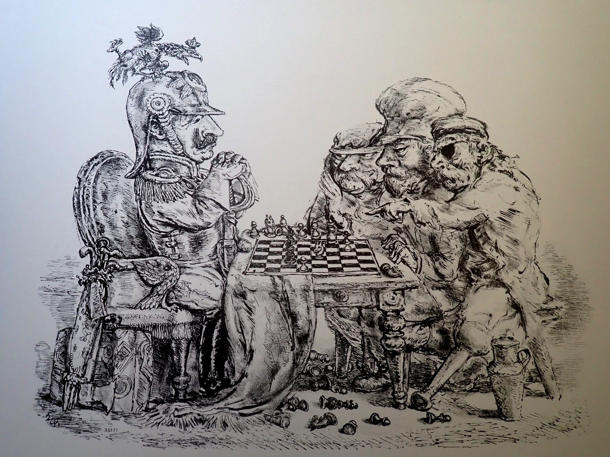 LLL! "Die "Wilhelm II. u. die vaterlandslosen Gesellen" Schach SPD A. Paul Weber