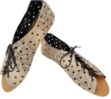 Volcom Snake Skin Shoes Flats Slip Ons Lace Eyelets Women's US Size 7