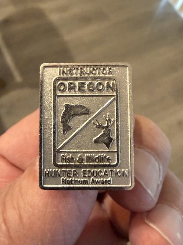Rare Oregon Department Of Fish & Wildlife Instructor Service Award Pin- JOSTENS