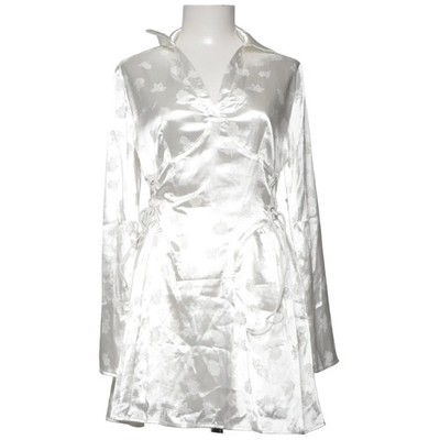 Cider, Kleid, Größe: M, Weiß, Blumen, Satin, Damen #w1Y