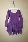 Zacloture Purple Ballet Dance Leotard Long Sleeve Chiffon Skirt Size 120 NWT — photo 3