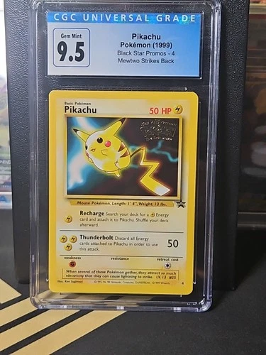 Pokemon 1999 Pikachu Black Star Promo Card #4 Cgc 9.5 (Cgc 10)