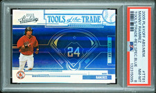 2005 ABSOLUTE TOOLS TRADE REVERSE SPECTRUM BLUE 81 MANNY RAMIREZ #/10 PSA 8 POP1