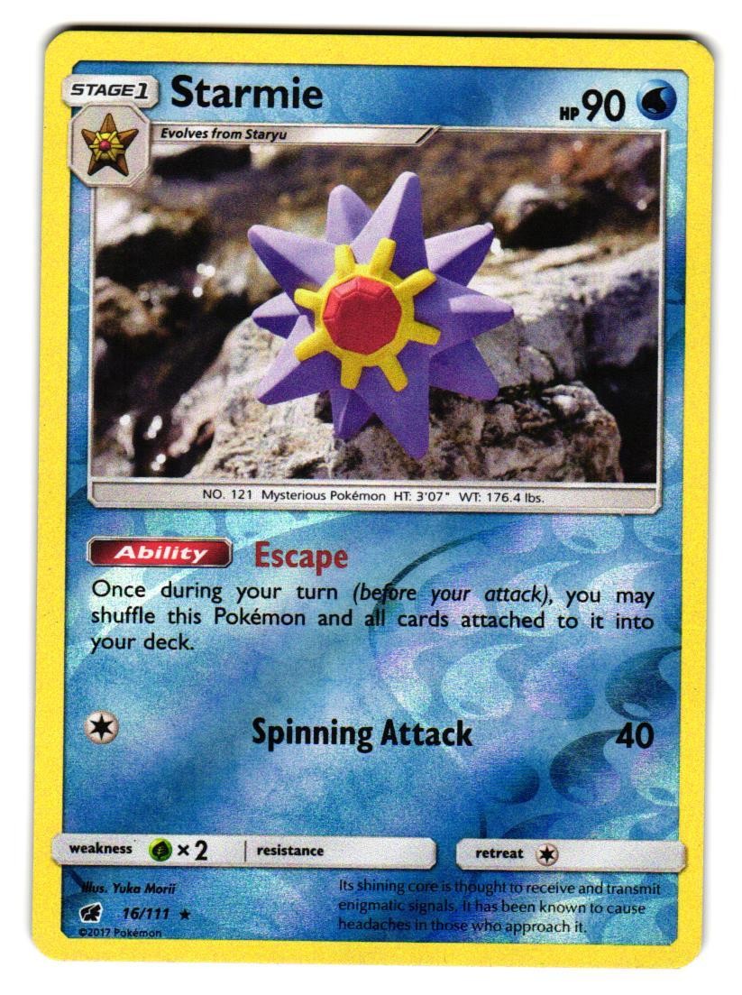Starmie 16/111 Rare Crimson Invasion Pokemon Reverse Holo Lightly Played