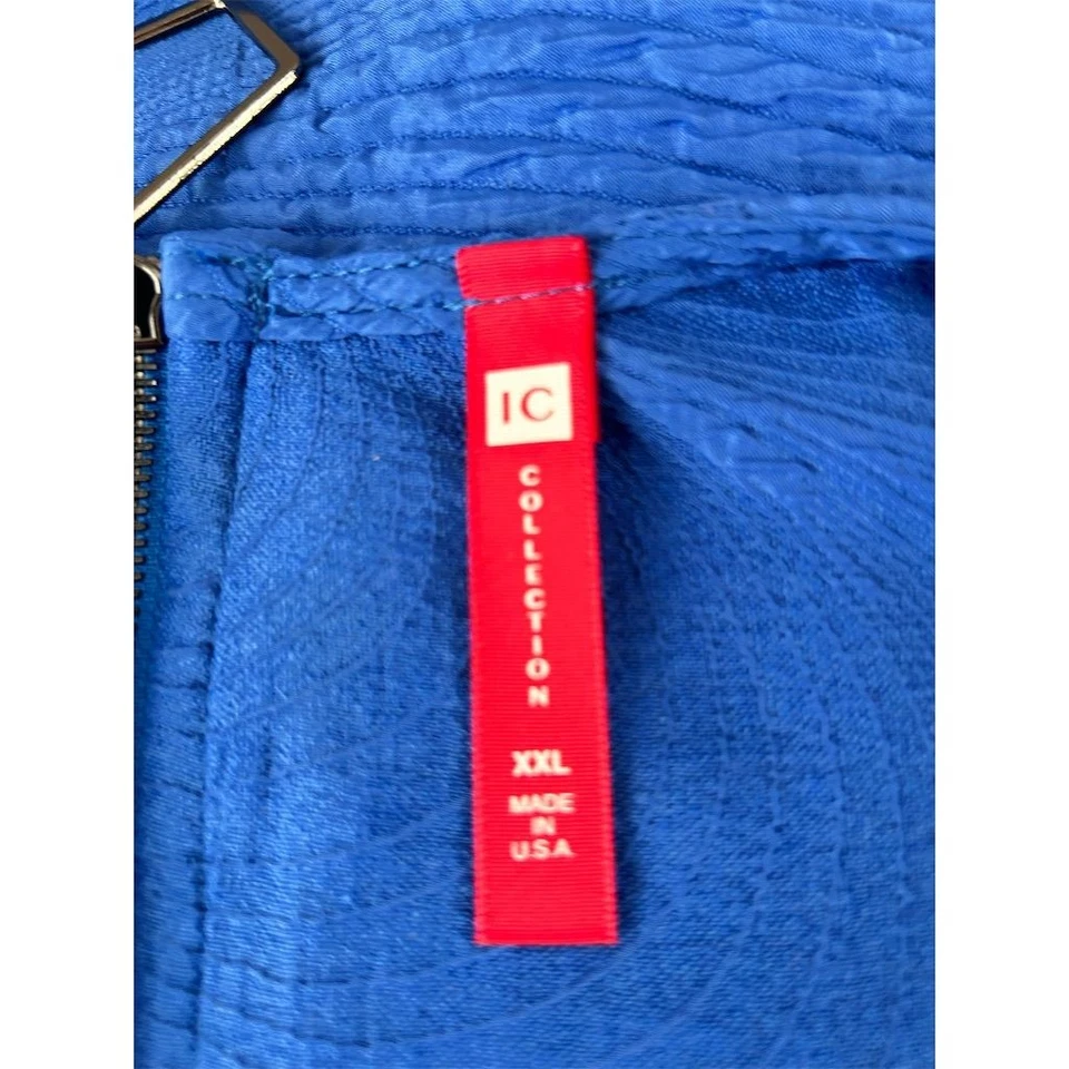 Vestido largo para mujer IC Collection 2XL azul onda texturizado sin mangas línea A NUEVO Foto 4 de 4