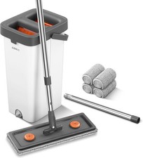Mop and Bucket with Wringer Set for Home,61"Flat Mop and Bucket Systemfor Floor
