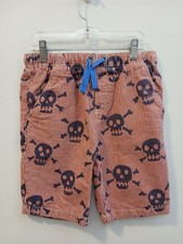 Mini Boden Boys Shorts Red Stripes Skulls Size 10
