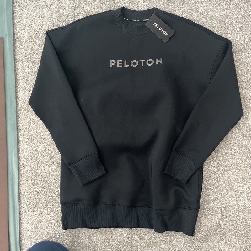 NWT Peloton Women’s S Sweatshirt Black Long Sleeve Crew Neck Pullover Logo Top
