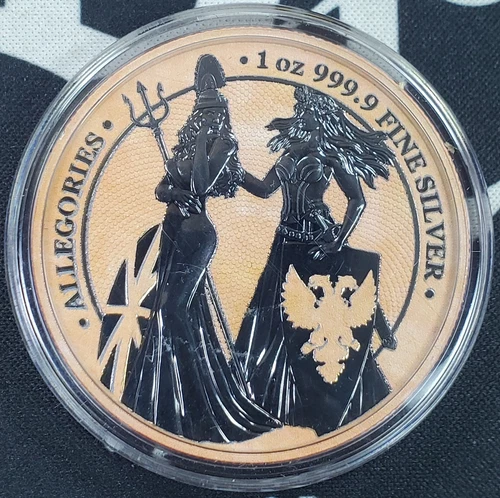 2019 Germania Mint "The Allegories" Terracotta Finish - 1 oz .9999 Fine Silver#1