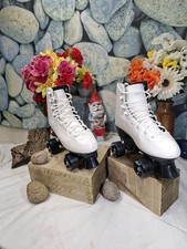 No Fear Classic Look White Retro Quad Roller Skates. Great Looking Skates.  Vgc