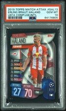 2019 ERLING HAALAND TOPPS UEFA MATCH ATTAX CARD #SAL13 ROOKIE CARD PSA 10 HOT!!. rookie card picture