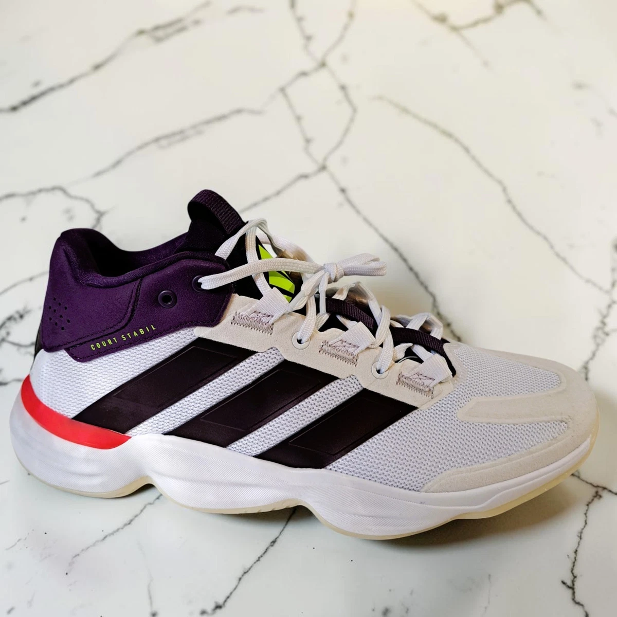 20N7adidas Court Stabil White Aurora Metallic Plum Mid Top Men\'s Athletic JH5163 adidas Court Stabil Men - Handballshop.com main image 3