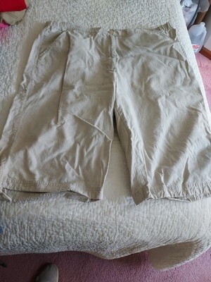 Classic Elements Size 18 Linen Blend Capris Plus Size Beige Pockets High-waisted