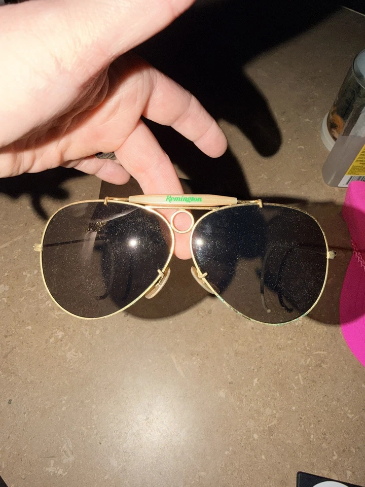 Óculos de sol Remington aviador óculos de tiro segurança resistência ao impacto vintage escuro - Imagem 4 de 4