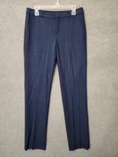 Banana Republic Ryan Slim Straight Lightweight Wool Pants Women 6 Long Blue NWOT