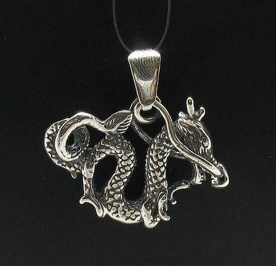 Genuine Sterling Silver Pendant Dragon Solid Hallmarked 925 Handmade