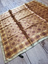 RN 33100 Rare ,patern vintage Japan Hand Printed 100 acetate Scarf WOMEN'S 25.5"