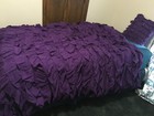 Purple Waterfall Ruffles Twin Duvet Cover, Pillow Sham and Accent Pillow cover — photo 4