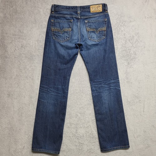 Diesel Larkee Jeans Mens 30x32 Button Fly Regular Straight Denim 0073N Distresse - Picture 4 of 13