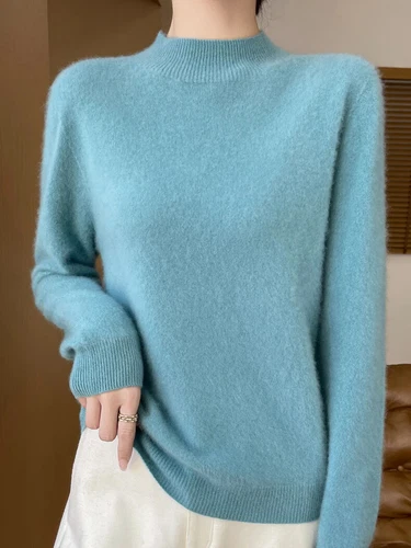 Women Knitted Sweaters Fashion V-Neck Top Sweater Autumn Warm Pullover Soft - Imagen 35 de 46