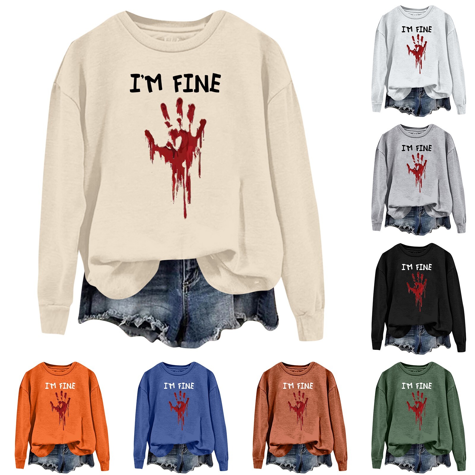 Womens Lightweight Tops 2024 Trendy Printing Fall Winter Crewneck Shirts Blouses